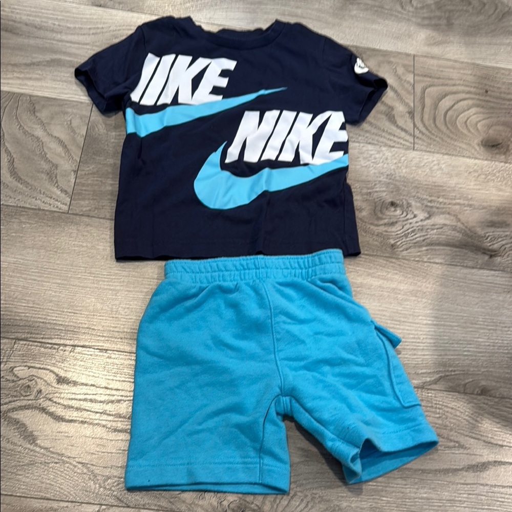 Nike Navy and Light Blue Toddler Set (2T)